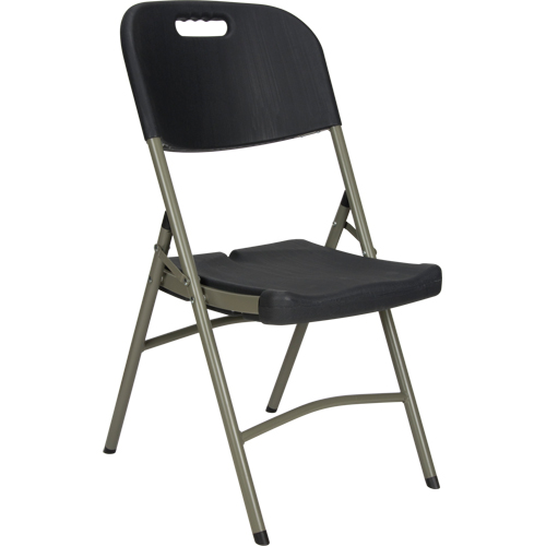 Chaise pliante, Poly&eacute;thyl&egrave;ne, Noir, Capacit&eacute; 350 lb Trail Hammer and Bolt