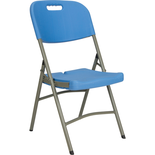 Chaise pliante, Poly&eacute;thyl&egrave;ne, Bleu, Capacit&eacute; 350 lb Trail Hammer and Bolt