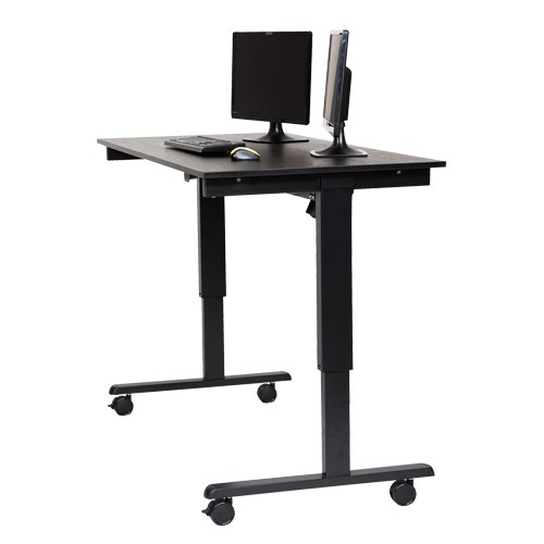 Adjustable Stand-Up Desk, Stand-Alone Desk, 45-1/4" H x 29-1/2" D, Black Trail Hammer and Bolt