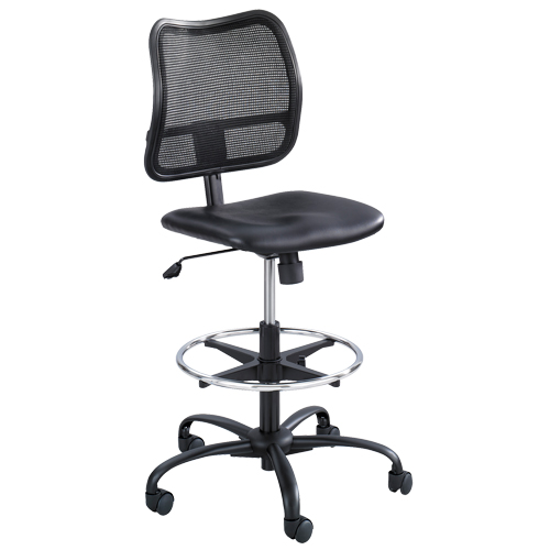 Vue Ergonomic Stool, Vinyl, Black, 250 lbs. Capacity Trail Hammer and Bolt