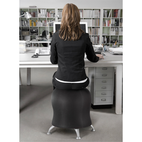 Zenergy Ball Chair, Fabric, Black, 250 lbs. Capacity Trail Hammer and Bolt