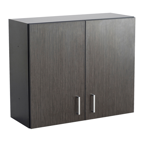 Modular Wall Cabinet, 30" H x 36" W x 15" D, 1 Shelves, Melamine, Asian Night/Black Trail Hammer and Bolt