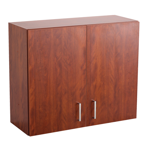 Modular Wall Cabinet, 30" H x 36" W x 15" D, 1 Shelves, Melamine, Mahogany Trail Hammer and Bolt
