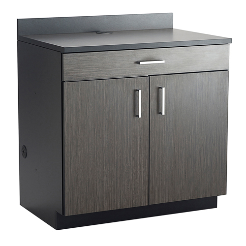 Modular Base Cabinet, Melamine, 39" H x 36" W x 25" D, Asian Night/Black Trail Hammer and Bolt