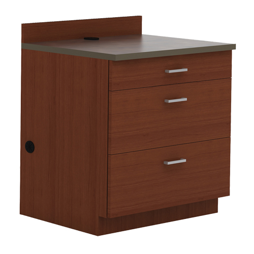 Armoire modulaire de base, 3 tiroirs, 36" la x 25" p x 39" h, Acajou Trail Hammer and Bolt