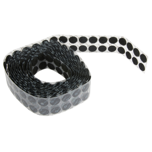 Attaches en jeton, Boucle et crochet, 3/4" dia., Adh&eacute;sif, Noir Trail Hammer and Bolt