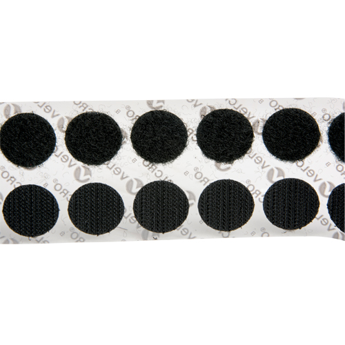 Attaches en jeton, Boucle et crochet, 3/4" dia., Adh&eacute;sif, Noir Trail Hammer and Bolt