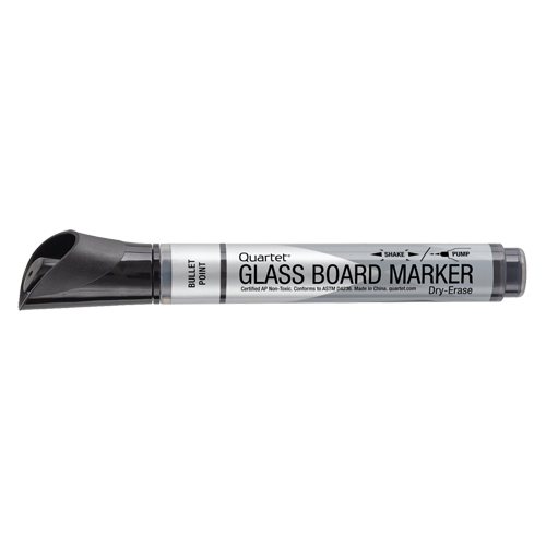 Premium Glass Dry-Erase Markers, Black, Bullet Tip Trail Hammer and Bolt