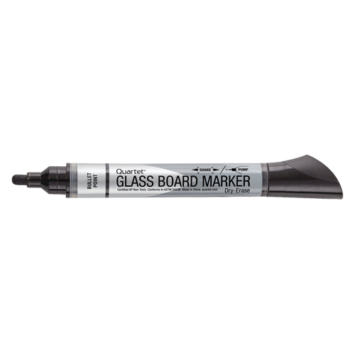 Premium Glass Dry-Erase Markers, Black, Bullet Tip Trail Hammer and Bolt