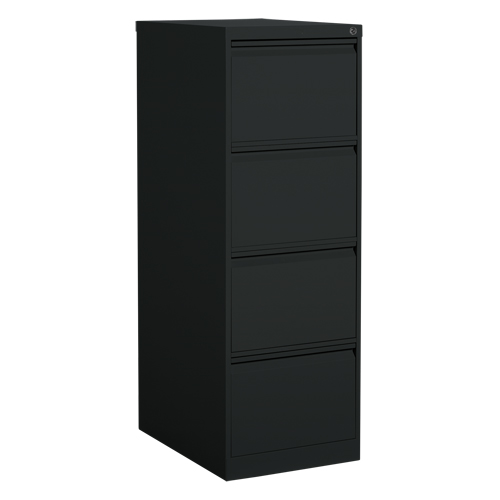 Vertical Filing Cabinet, Steel, 4 Drawers, 18-1/7" W x 25" D x 52" H, Black Trail Hammer and Bolt