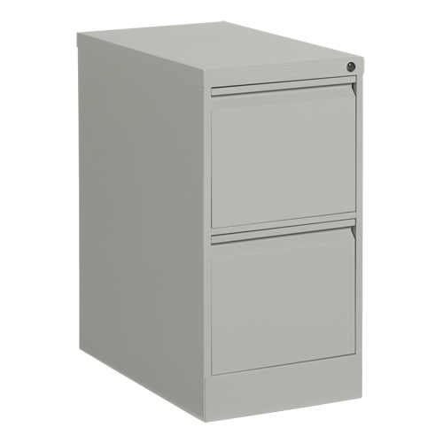 Vertical Filing Cabinet, Steel, 2 Drawers, 15-1/7" W x 25" D x 29" H, Grey Trail Hammer and Bolt