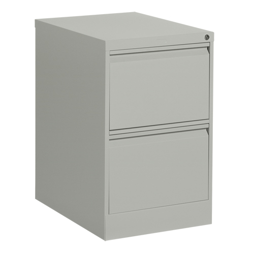 Vertical Filing Cabinet, Steel, 2 Drawers, 18-1/7" W x 25" D x 29" H, Grey Trail Hammer and Bolt