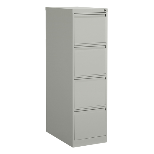 Vertical Filing Cabinet, Steel, 4 Drawers, 15-1/7" W x 25" D x 52" H, Grey Trail Hammer and Bolt