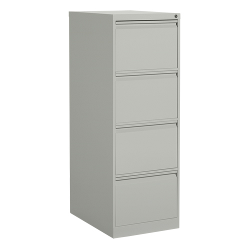 Vertical Filing Cabinet, Steel, 4 Drawers, 18-1/7" W x 25" D x 52" H, Grey Trail Hammer and Bolt