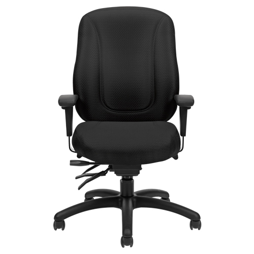 Overtime High Back Chair, Fabric, Black, 300 lbs. Capacity Trail Hammer and Bolt