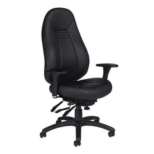 Chaise confortable &agrave; dos &eacute;lev&eacute;, Cuir, Noir, Capacit&eacute; 300 lb Trail Hammer and Bolt