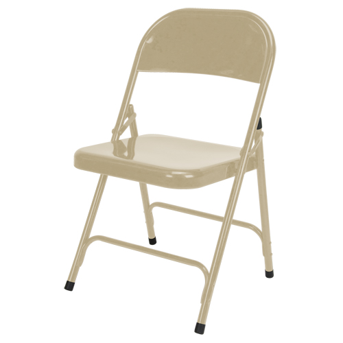 Folding Chair, Steel, Beige, 300 lbs. Weight Capacity Trail Hammer and Bolt
