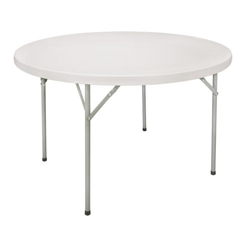 Table pliante, Ronde, 48" l x 48" la, Poly&eacute;thyl&egrave;ne, Blanc Trail Hammer and Bolt