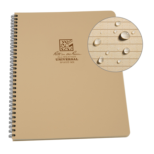 Side-Spiral Notebook, Soft Cover, Tan, 64 Pages, 4-5/8" W x 7" L Trail Hammer and Bolt