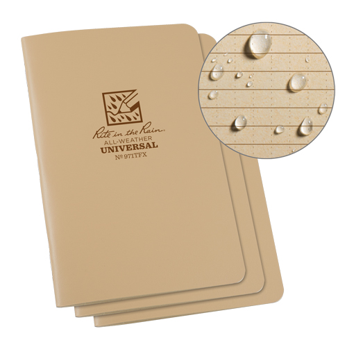 Notebook, Soft Cover, Tan, 48 Pages, 4-5/8" W x 7" L Trail Hammer and Bolt