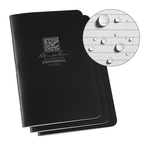 Carnet tout temps, Couverture souple, Noir, 48 Pages, 4-5/8" , 7"  Trail Hammer and Bolt