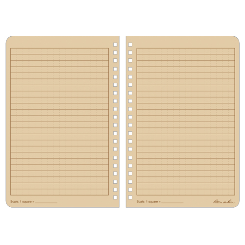 Side-Spiral Notebook, Soft Cover, Tan, 64 Pages, 4-5/8" W x 7" L Trail Hammer and Bolt