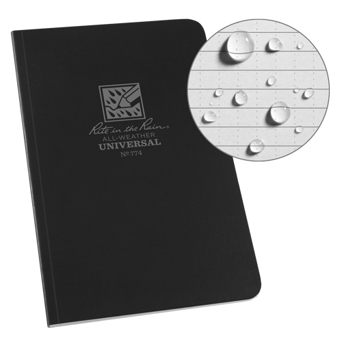 Field-Flex Bound Book, Soft Cover, Black, 128 Pages, 4-5/8" W x 7-1/4" L Trail Hammer and Bolt