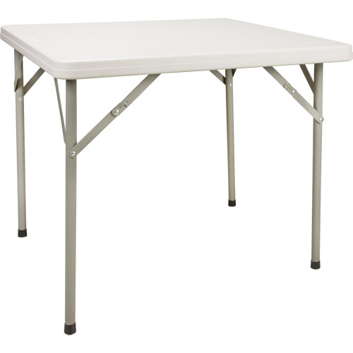 Table pliante, Carr&eacute;e, 34" l x 34" la, Poly&eacute;thyl&egrave;ne, Blanc Trail Hammer and Bolt