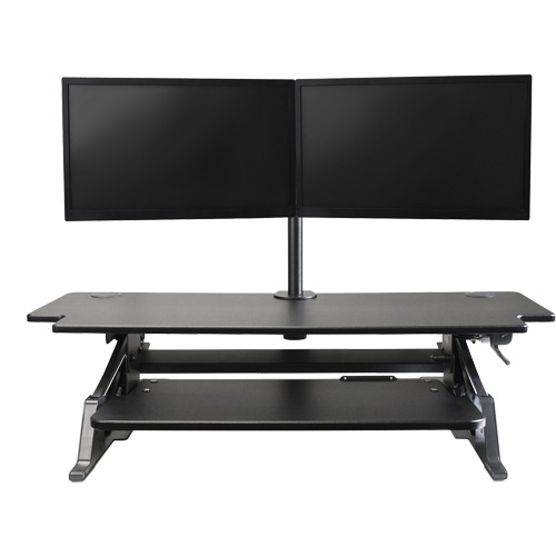 Goya Sit-Stand Workstation, Desktop Unit, 20" H x 42" W x 16" D, Black Trail Hammer and Bolt