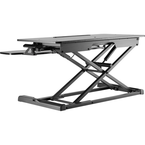 Goya Sit-Stand Workstation, Desktop Unit, 22" H x 31-1/2" W x 24" D, Black Trail Hammer and Bolt