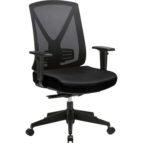 Chaise ajustable de premi&egrave;re qualit&eacute; &agrave; basculement synchronis&eacute; s&eacute;rie Activ, Tissu/Mailles, Noir, Capacit&eacute; 275 lb Trail Hammer and Bolt
