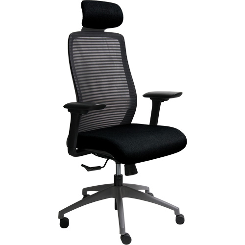Chaise de bureau ajustable s&eacute;rie Era avec appui-t&ecirc;te, Tissu/Mailles, Noir, Capacit&eacute; 275 lb Trail Hammer and Bolt
