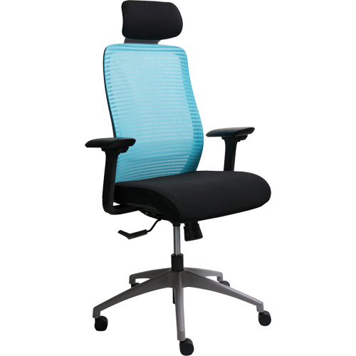 Chaise de bureau ajustable s&eacute;rie Era avec appui-t&ecirc;te, Tissu/Mailles, Bleu, Capacit&eacute; 275 lb Trail Hammer and Bolt