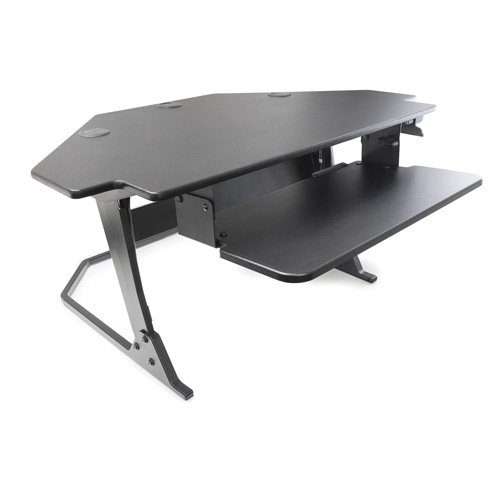 Poste de travail assise/debout pour bureau de coin Goya, Mod&egrave;le de bureau, 20" h x 42" la x 37-4/5" p, Noir Trail Hammer and Bolt