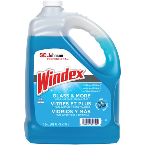 Windex&reg; Glass Cleaner with Ammonia-D&reg;, 3.8 L, Jug Trail Hammer and Bolt