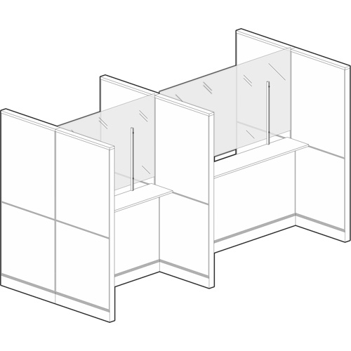 Vitre hygi&eacute;nique &agrave; fixation par pince, 36" la x 36" h Trail Hammer and Bolt