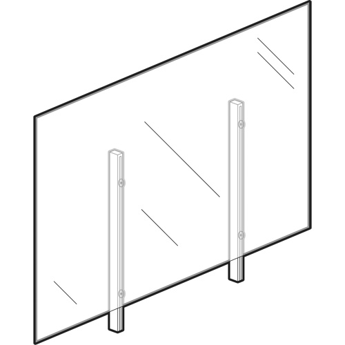 Vitre hygi&eacute;nique, 36" la x 36" h Trail Hammer and Bolt