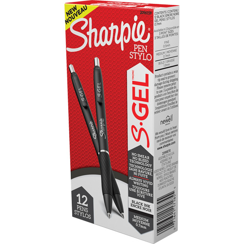 Stylo S-Gel, Noir, 0,7 mm, R&eacute;tractable Trail Hammer and Bolt