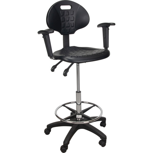 Heavy-Duty Ergonomic Stool with Adjustable Arm Rests & Nylon Stem Casters, Mobile, Adjustable Height, 250 lbs. Capacity Trail Hammer and Bolt