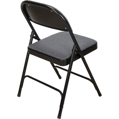 Chaise pliante de luxe en tissu rembourr&eacute;e, Acier, Gris, Capacit&eacute; 300 lb Trail Hammer and Bolt