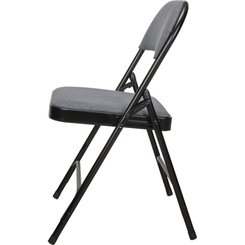 Chaise pliante de luxe en tissu rembourr&eacute;e, Acier, Gris, Capacit&eacute; 300 lb Trail Hammer and Bolt