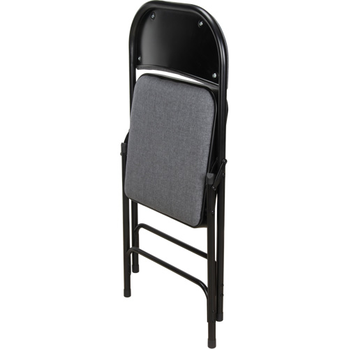 Chaise pliante de luxe en tissu rembourr&eacute;e, Acier, Gris, Capacit&eacute; 300 lb Trail Hammer and Bolt