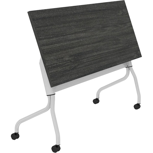 Newland Flip-Top Training Table, 24" L x 60" W x 29-1/2" H, Dark Brown Trail Hammer and Bolt