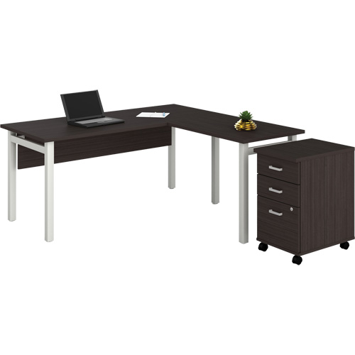Newland "L" Shaped Desk with Pedestal Trail Hammer and Bolt