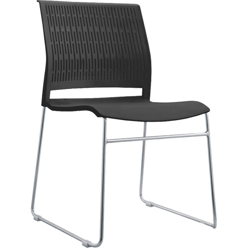Chaises empilables, Polypropyl&egrave;ne, Hauteur 32-3/8", Capacit&eacute; 250 lb, Noir Trail Hammer and Bolt