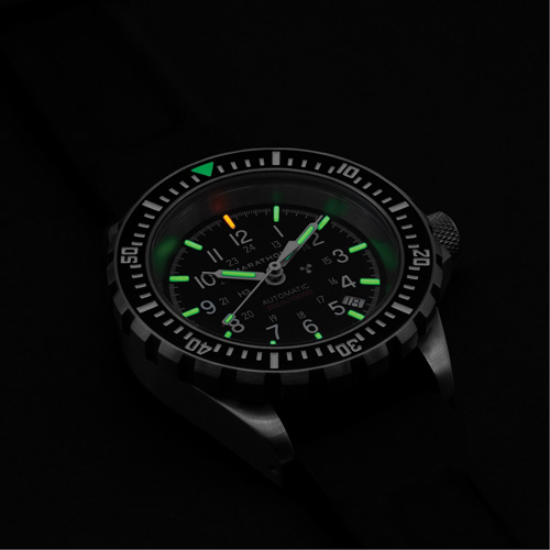 Large Diver's Automatic Watch, Digital, Battery Operated, 41 mm, Black Trail Hammer and Bolt