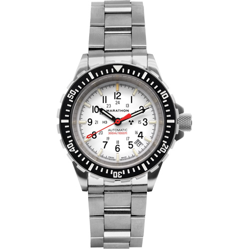 Grande montre automatique de plong&eacute;e &eacute;dition arctique GSAR avec bracelet en acier inoxydable, Num&eacute;rique, &agrave; piles, 41 mm, Argent Trail Hammer and Bolt