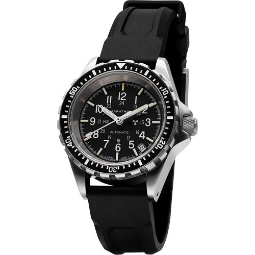 Steel Navigator with Date on Black 3-Piece Rubber Strap Kit, Digital, Battery Operated, 36 mm, Black Trail Hammer and Bolt