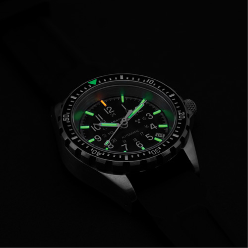 Steel Navigator with Date on Black 3-Piece Rubber Strap Kit, Digital, Battery Operated, 36 mm, Black Trail Hammer and Bolt