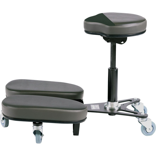 Chaise &agrave; genoux r&eacute;glable, Vinyle, Noir/gris Trail Hammer and Bolt